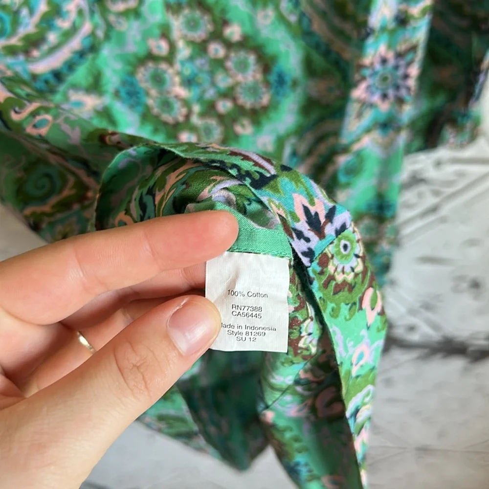 Green Paisley Tunic Top